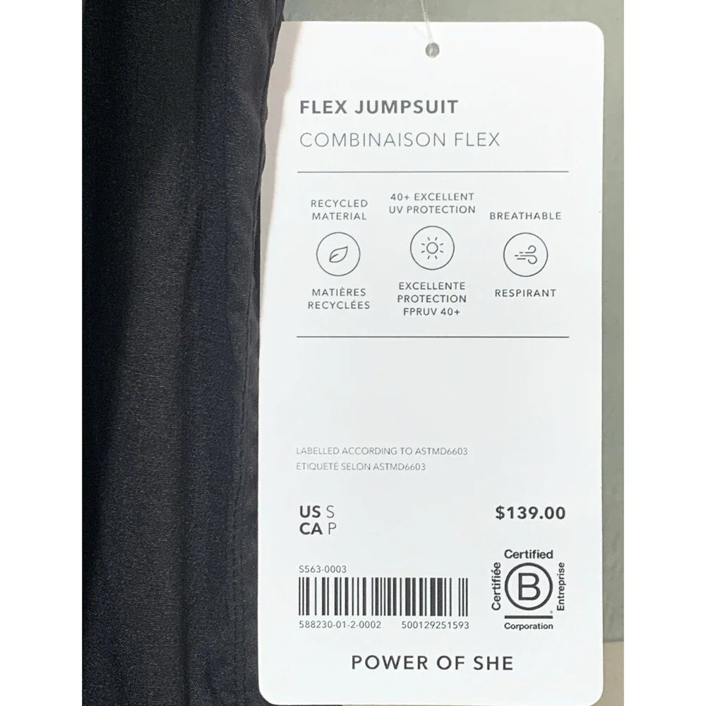 Athleta Flex Jumpsuit Size Small In Black Originally $139. NWT